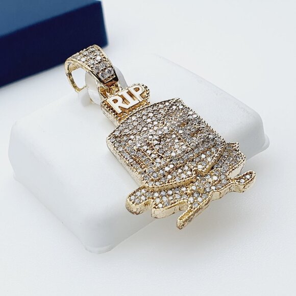 14K Gold Plated Cubic Zircon Pendant, INUS1BR263 - Picture 8 of 9